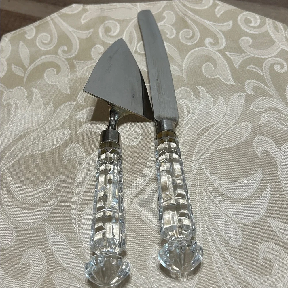 VTG Godinger Wedding Bridal Crystal Silver Plate Cake Server Cutting Knife